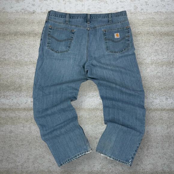 Vintage 90s Carhartt Jeans 42x32 Relaxed Fit Light Wash Denim - Picture 1 of 6